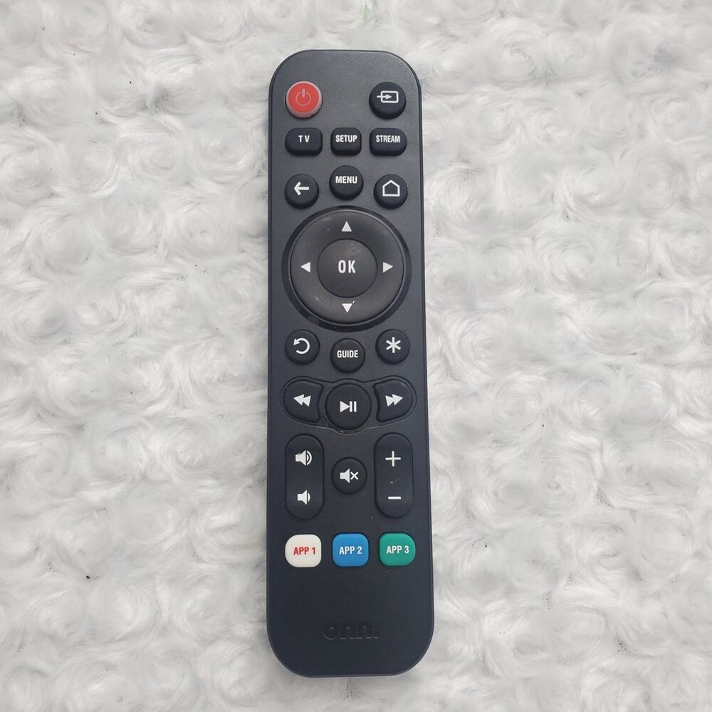 Onn. Universal Streaming Remote TV Control Black Directional Navigation Pad